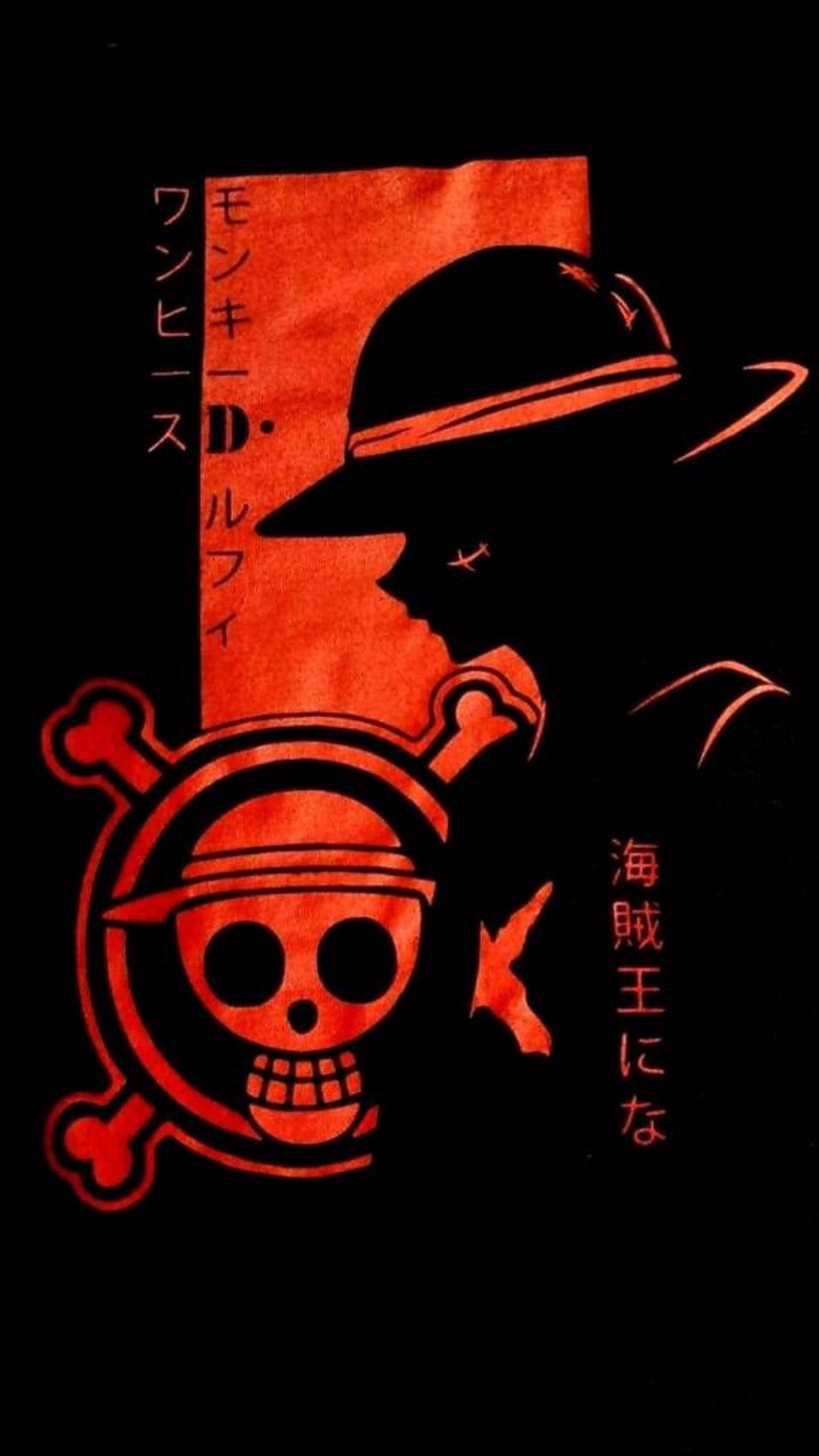Sanaa Nyekundu ya One Piece kwa iPhone Picha ya Ukuta