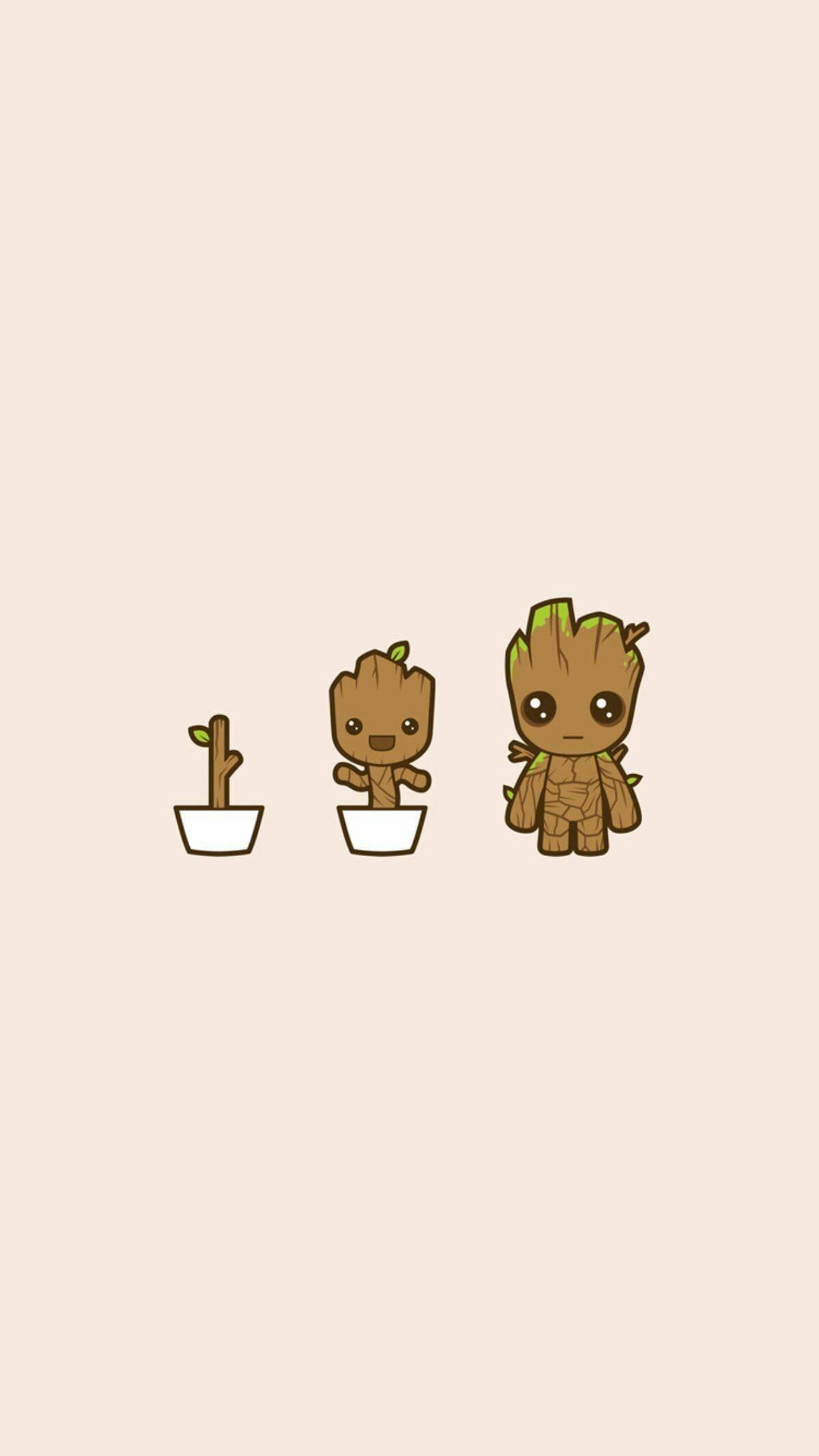 Sanaa Rahisi ya Groot 4K Marvel iPhone Picha ya Ukuta