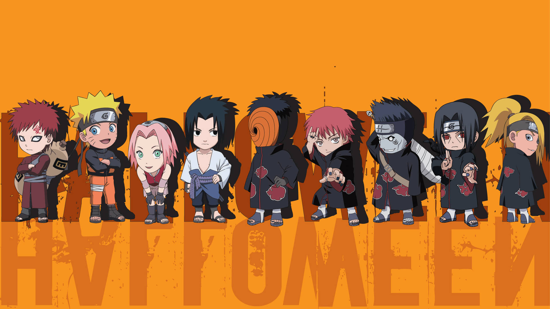 Sanaa Tamu ya Naruto kwa Halloween Picha ya Ukuta