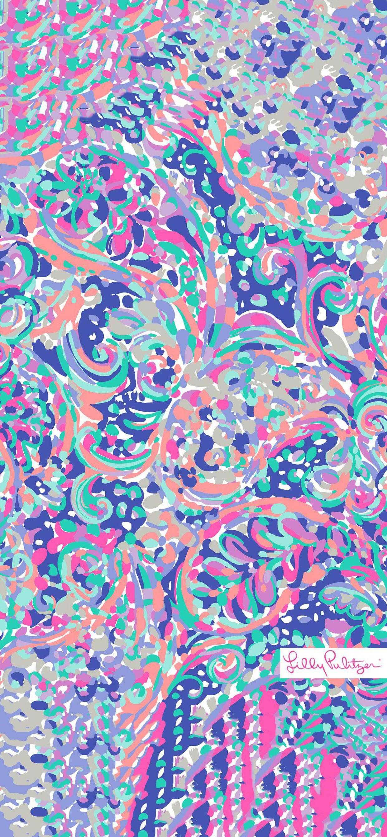 Sanaa ya Abstract ya Rangi ya Uvioleti ya Lilly Pulitzer Picha ya Ukuta