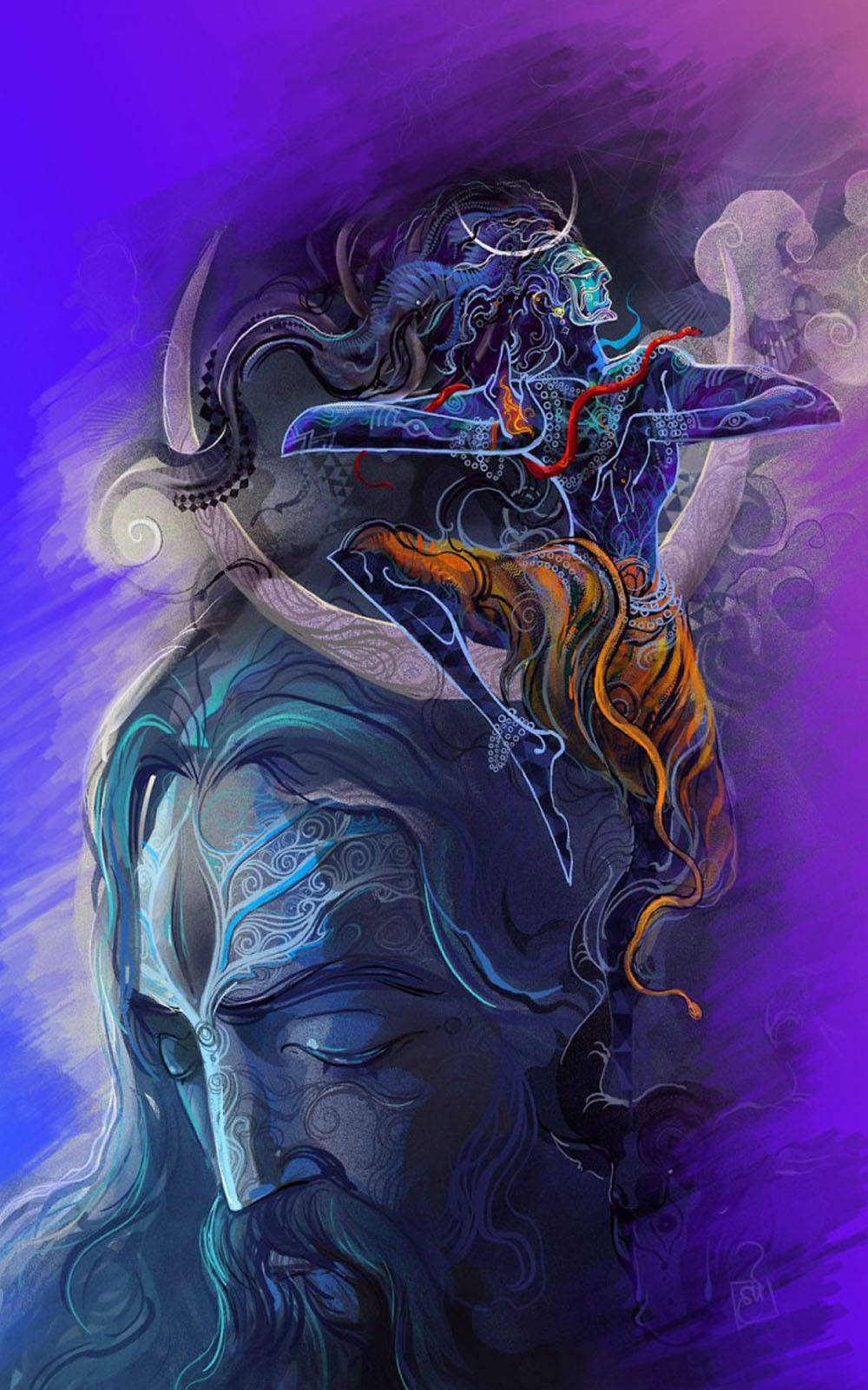 Sanaa ya Aghori Shiva Picha ya Ukuta