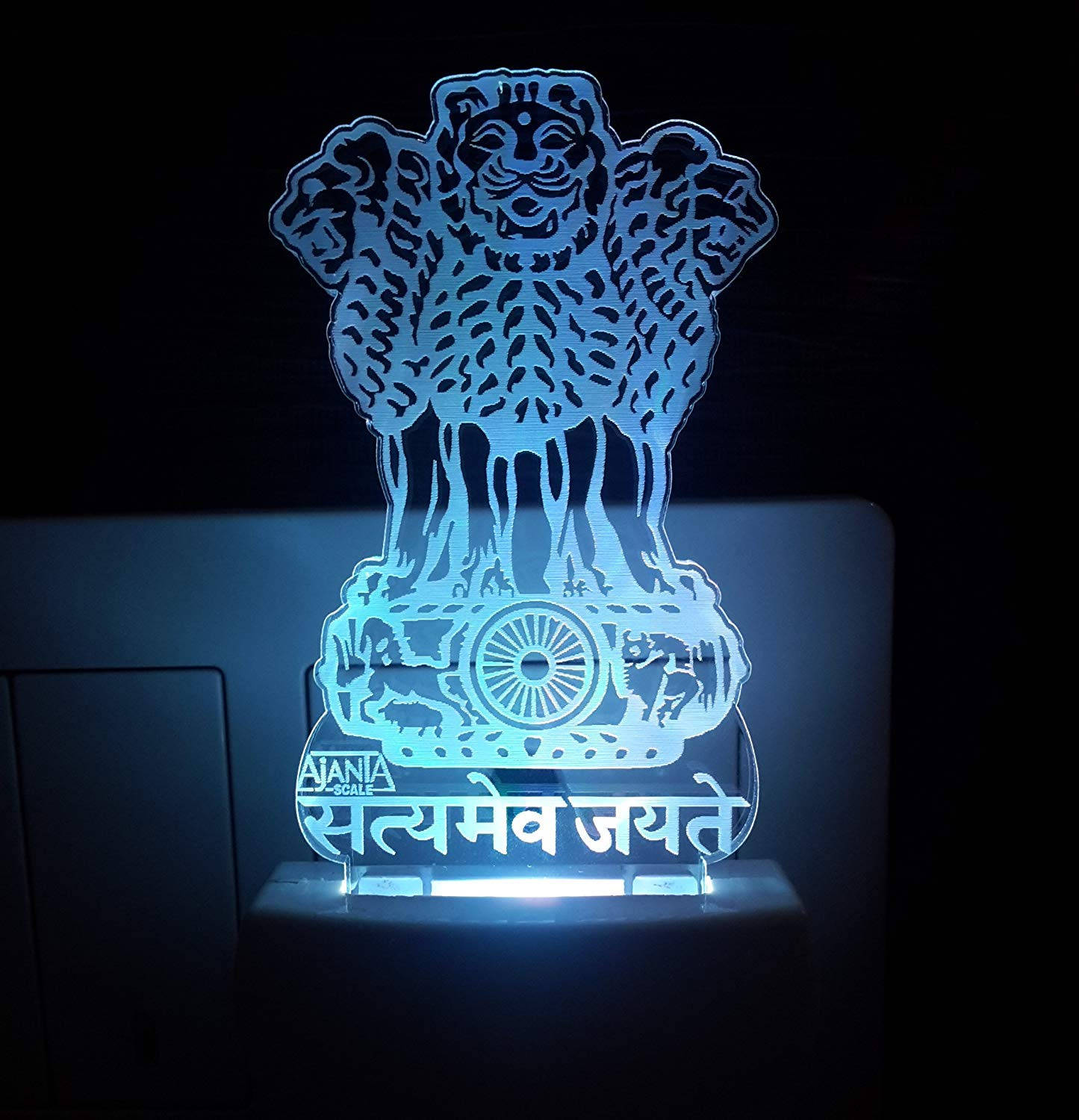 Sanaa ya Akriliki iliyochongwa ya Satyamev Jayate Picha ya Ukuta