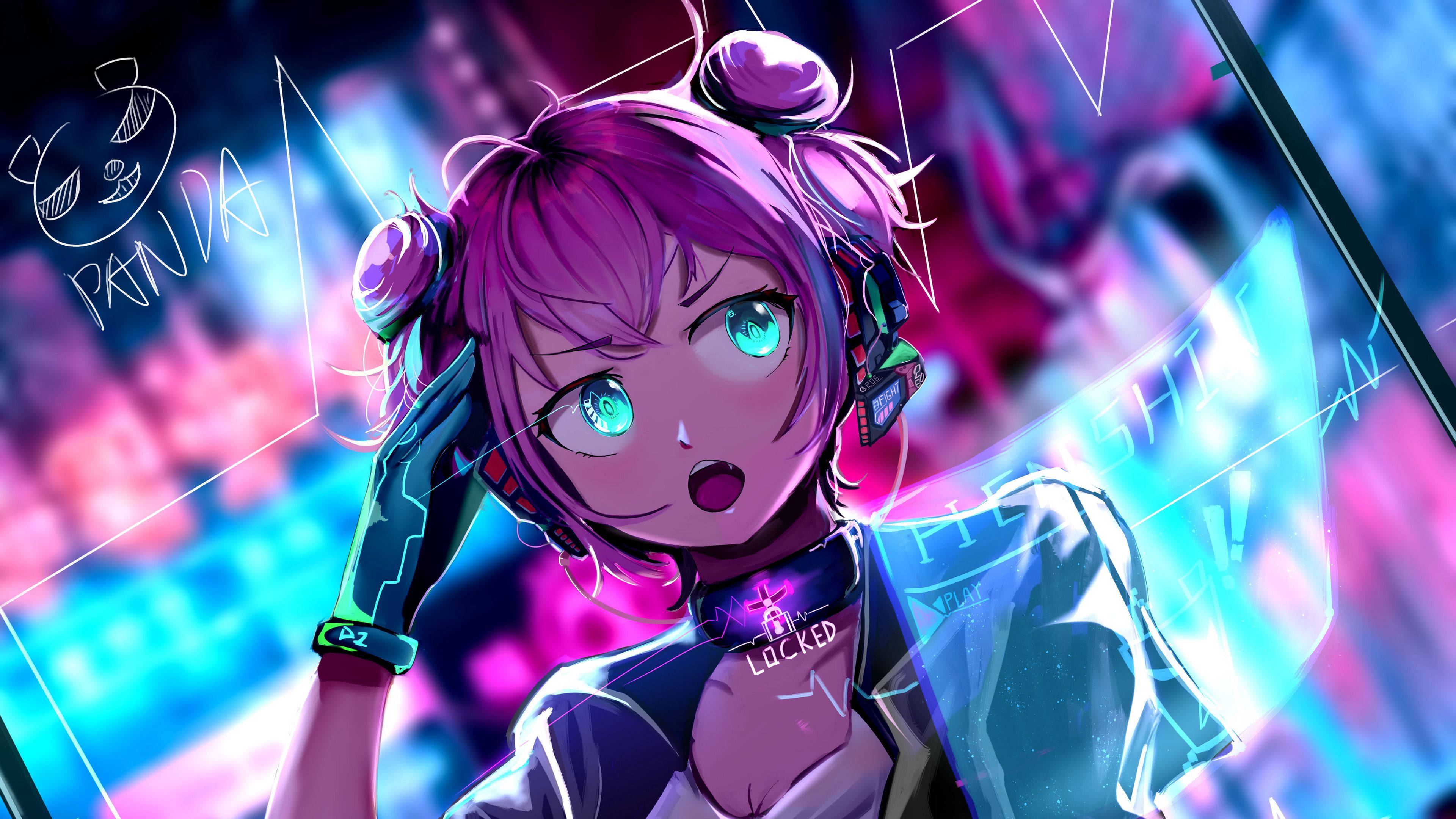 Sanaa ya Anime ya 4K ya Sayori Picha ya Ukuta