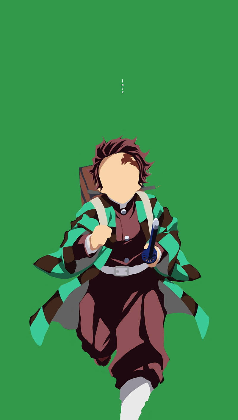 Sanaa ya Anime ya Kima cha Chini - Tanjiro Kamado kutoka Demon Slayer kwenye Skrini ya Simu Picha ya Ukuta