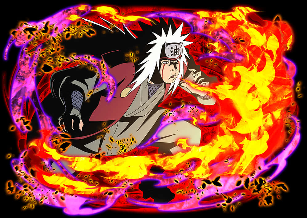 Sanaa ya Anime ya Mbinu ya Moto ya Jiraiya Picha ya Ukuta