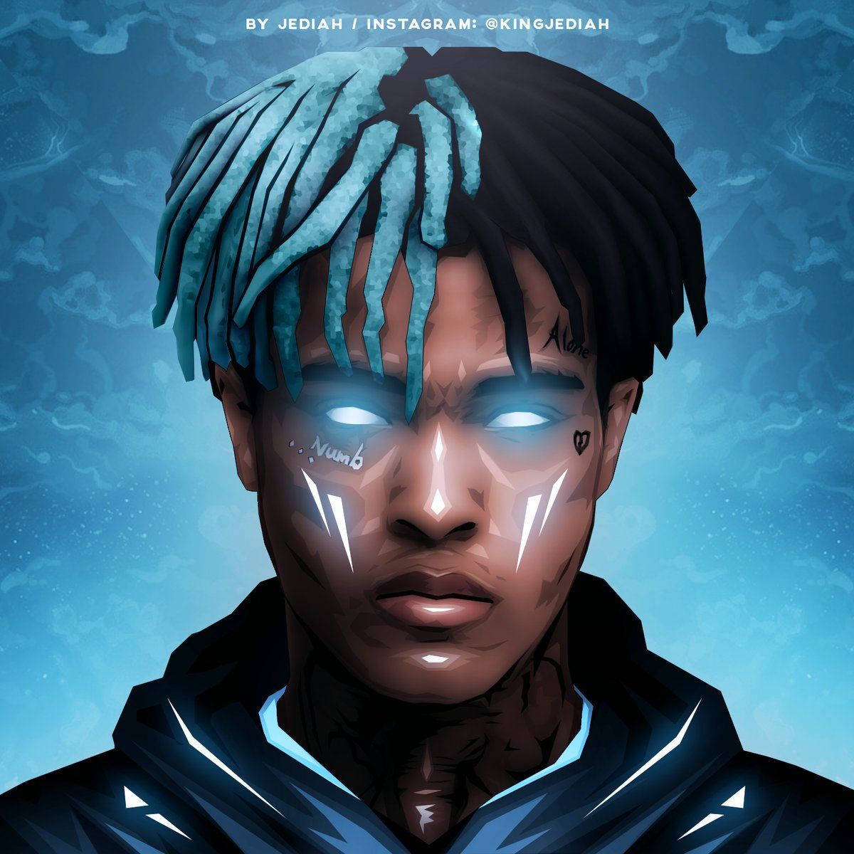 Sanaa ya Anime ya Xxxtentacion ya Bluu Picha ya Ukuta