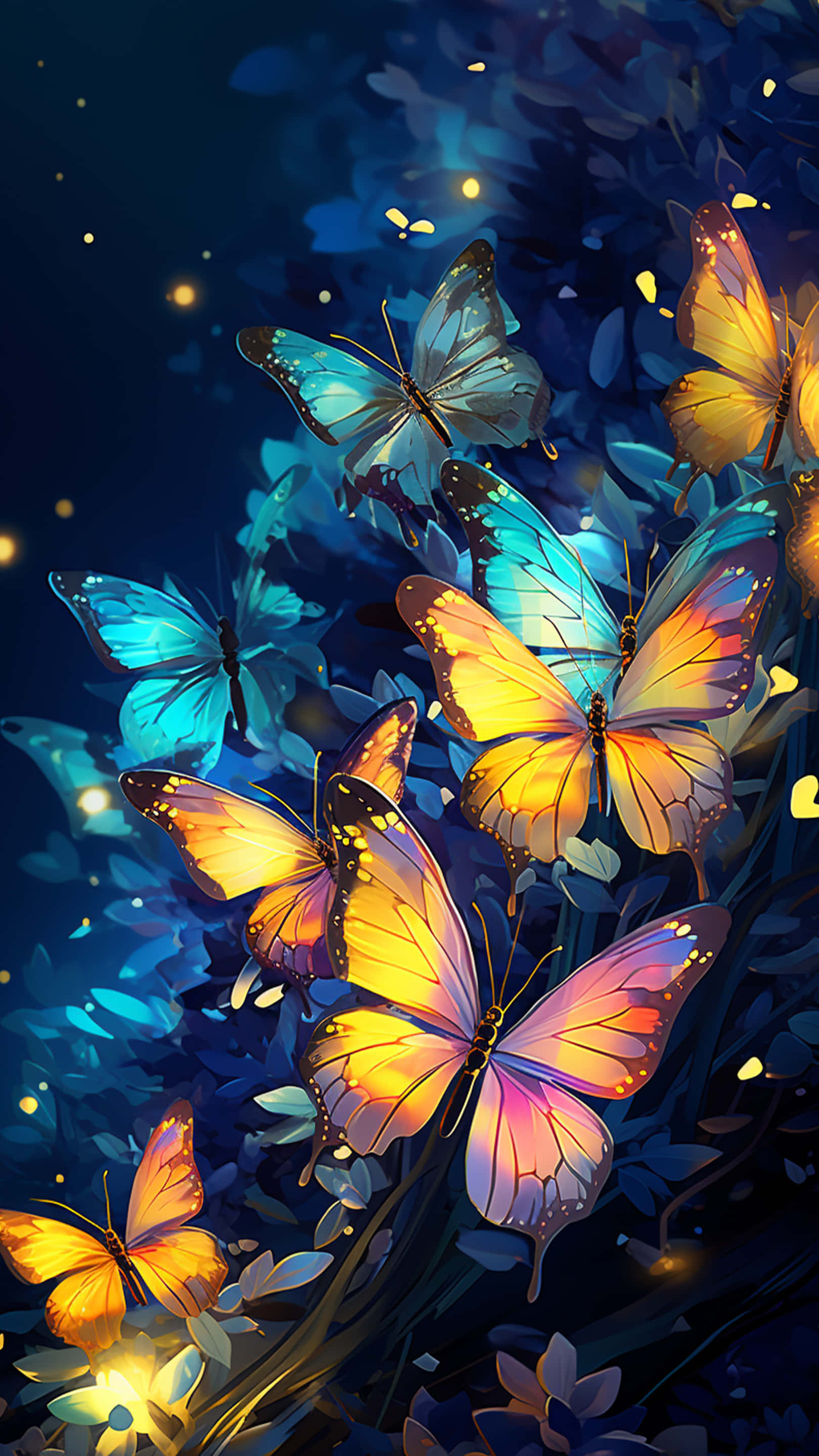 Sanaa ya Blue Morpho Butterfly Picha ya Ukuta