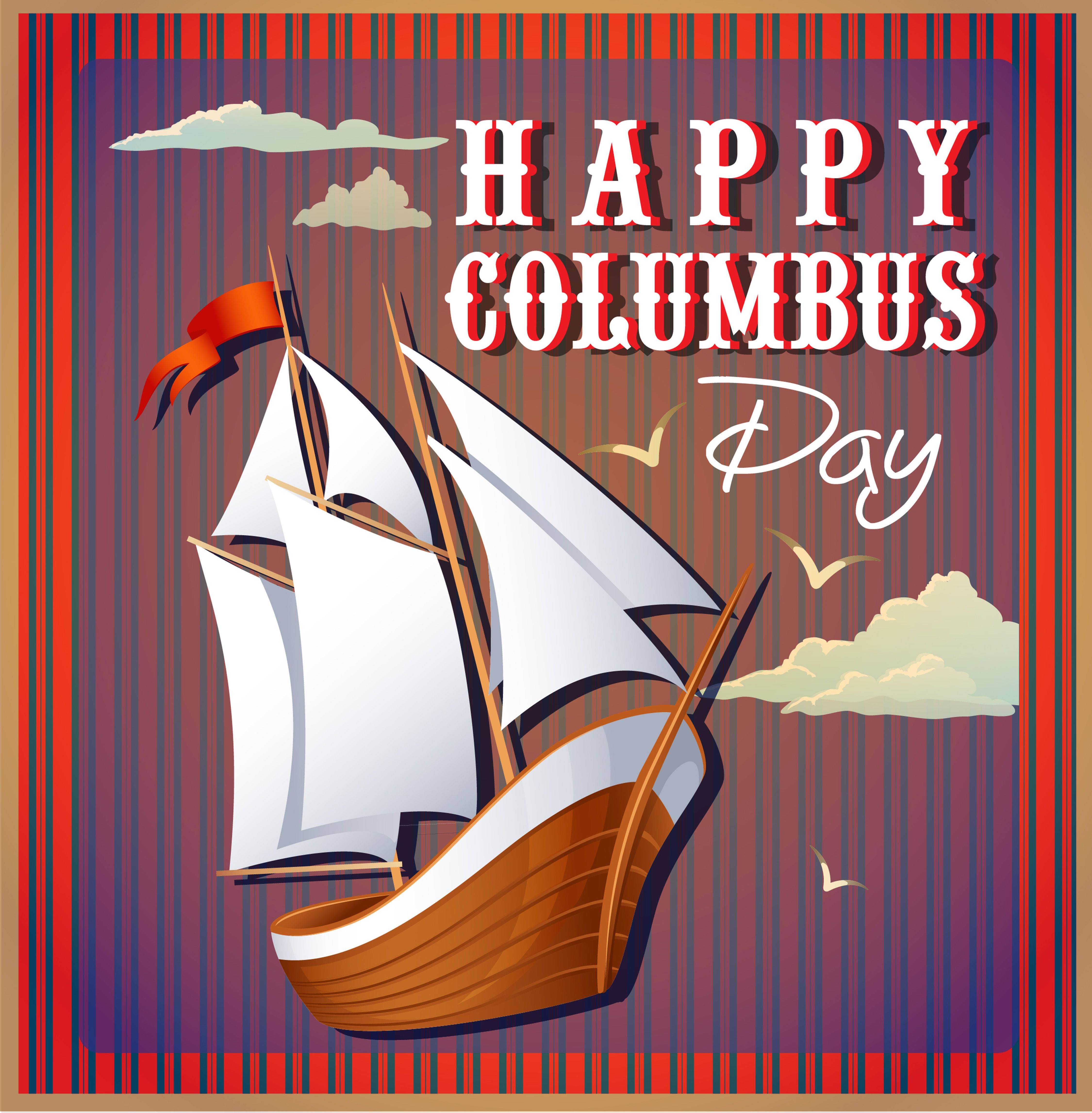 Sanaa ya Boti ya Siku ya Columbus Picha ya Ukuta