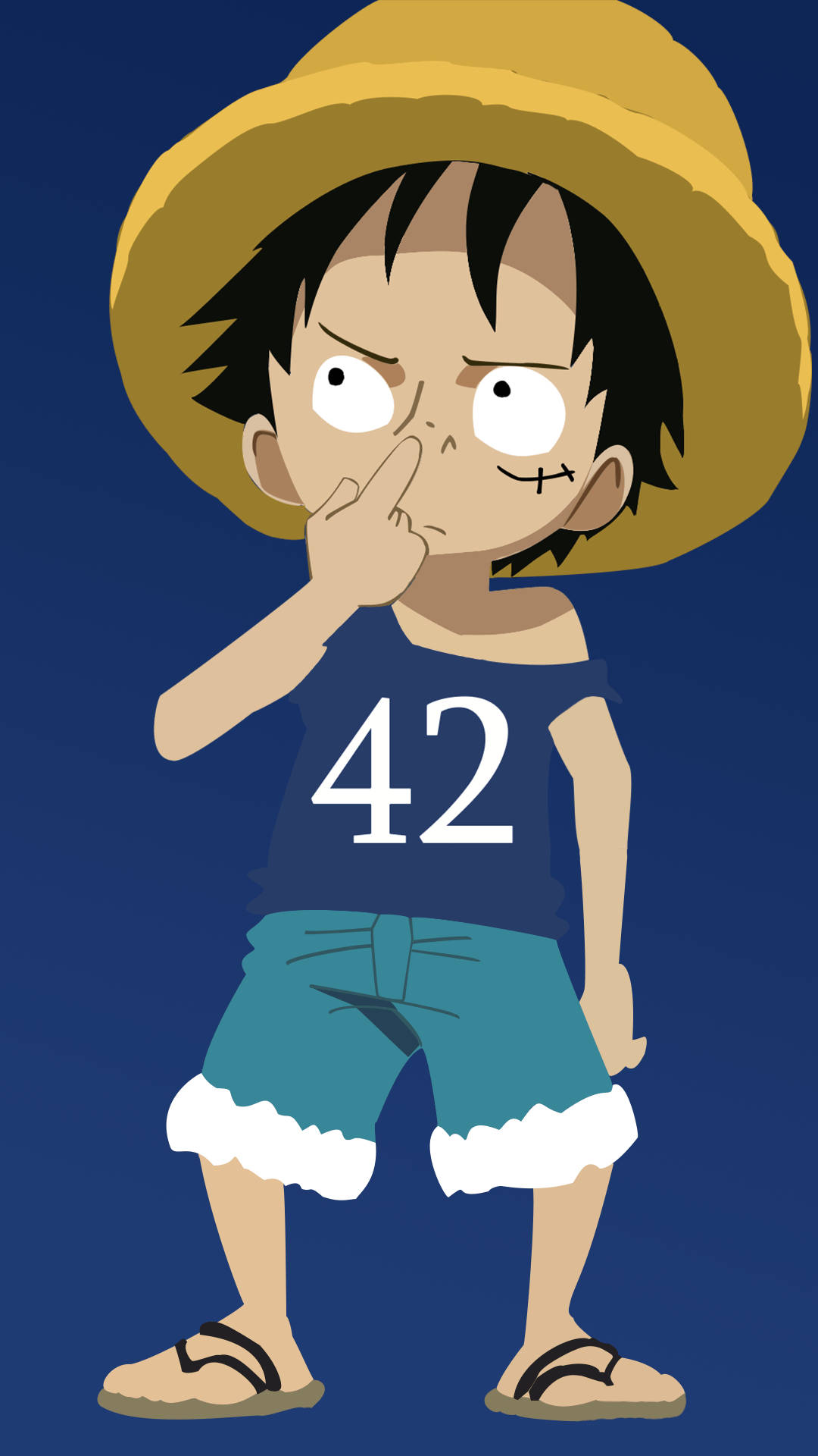 Sanaa ya Chibi ya Luffy ya One Piece 4K Picha ya Ukuta