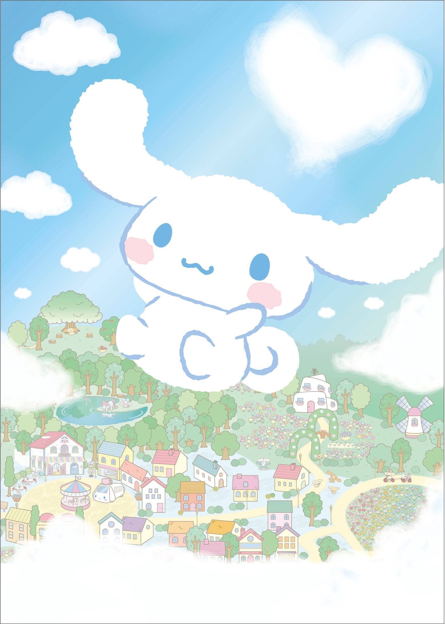 Sanaa ya Cinnamoroll Anayefuka Picha ya Ukuta