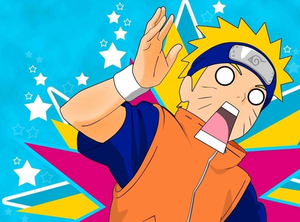 Sanaa ya Digital ya Naruto yenye Rangi na Ucheshi Picha ya Ukuta