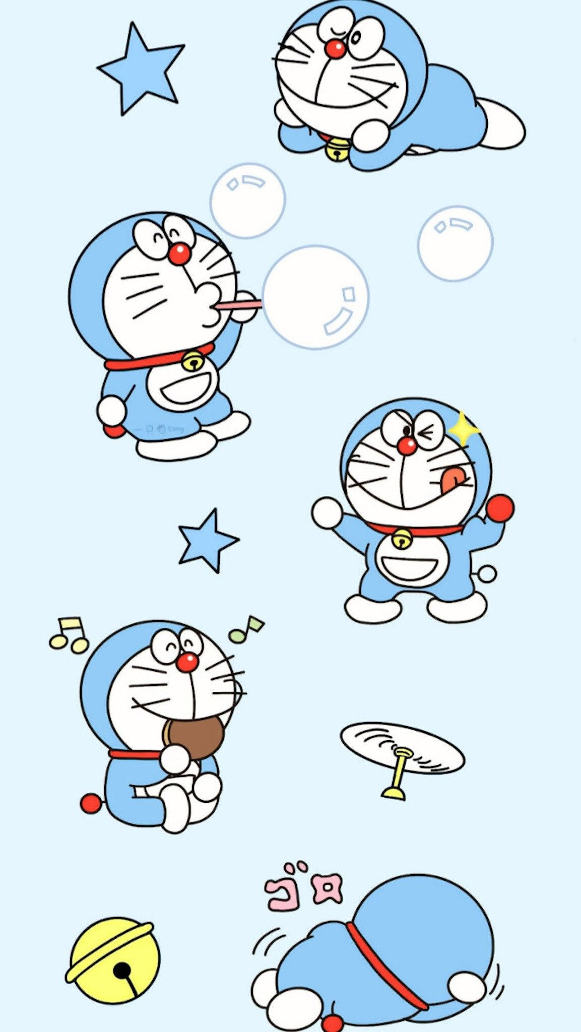 Sanaa ya Dijiti ya Doraemon Kwa iPhone Inayovutia Picha ya Ukuta