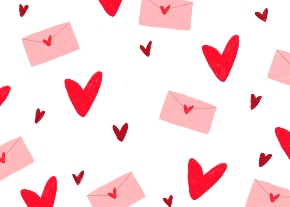 Sanaa ya Dijiti ya Mioyo Nyekundu ya Valentines Picha ya Ukuta