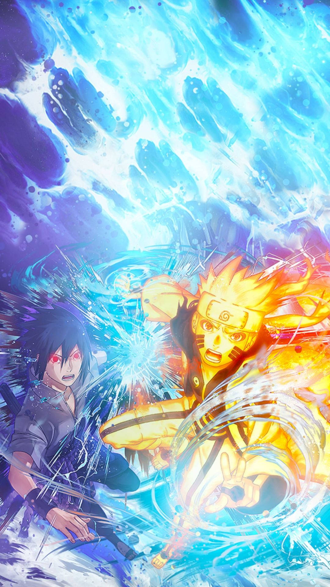 Sanaa ya Dijiti ya Sasuke Naruto ya iPhone Inayovutia Picha ya Ukuta