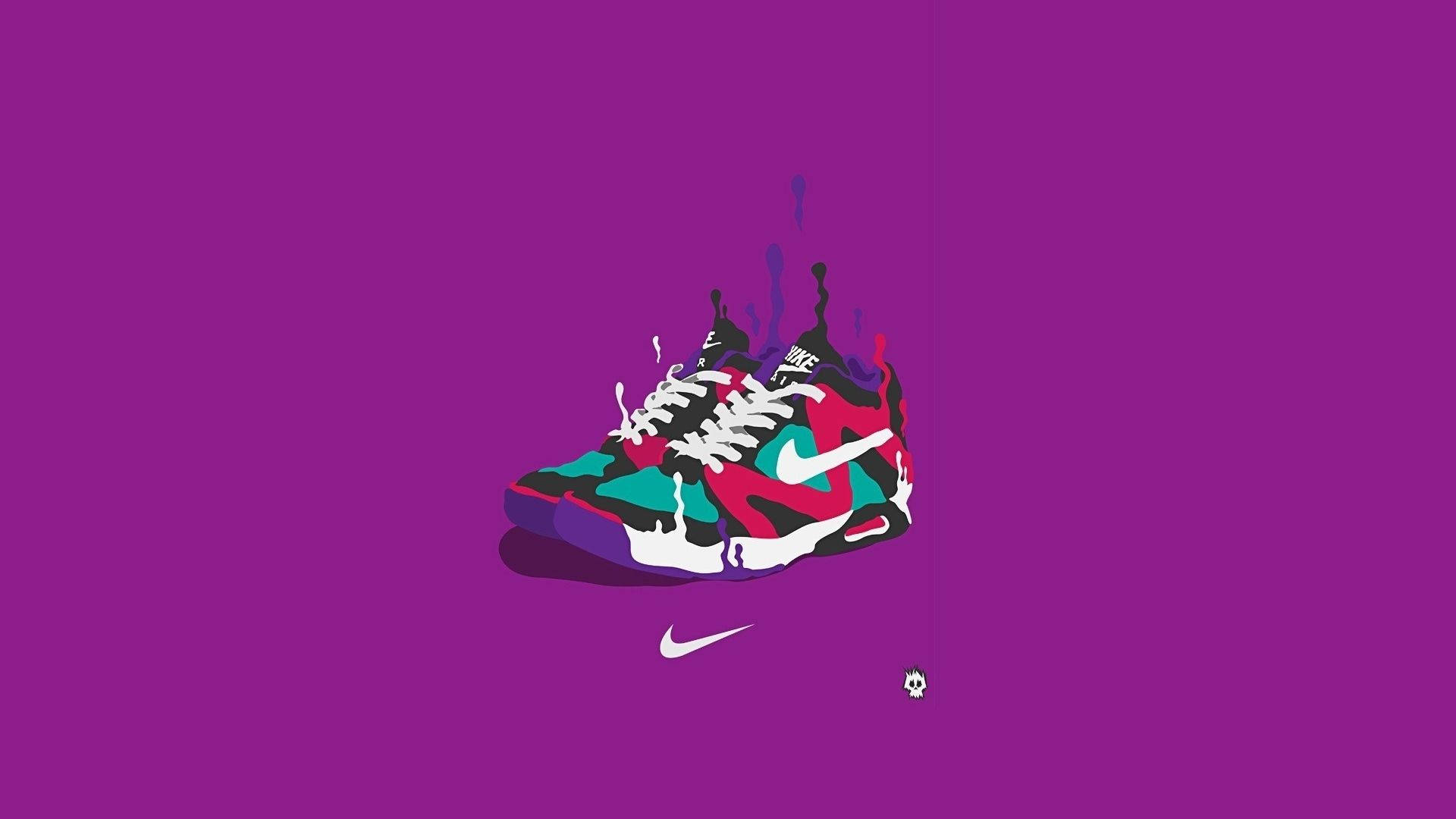 Sanaa ya Dijiti ya Viatu vya Nike vya Poa Picha ya Ukuta