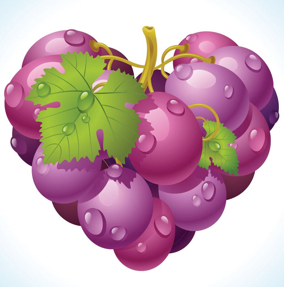 Sanaa ya Grape ya Umbo la Moyo Picha ya Ukuta