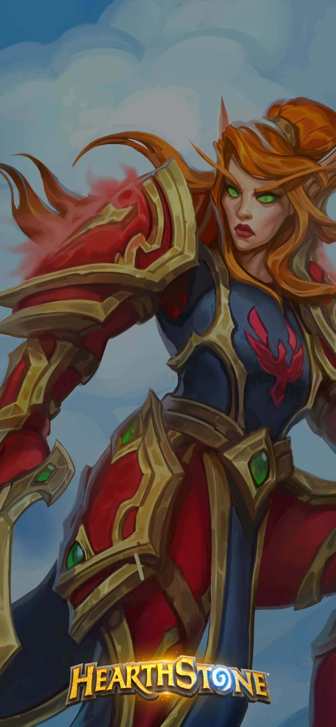 Immersive Hearthstone Artwork on iPhone XS Screen Picha ya Ukuta