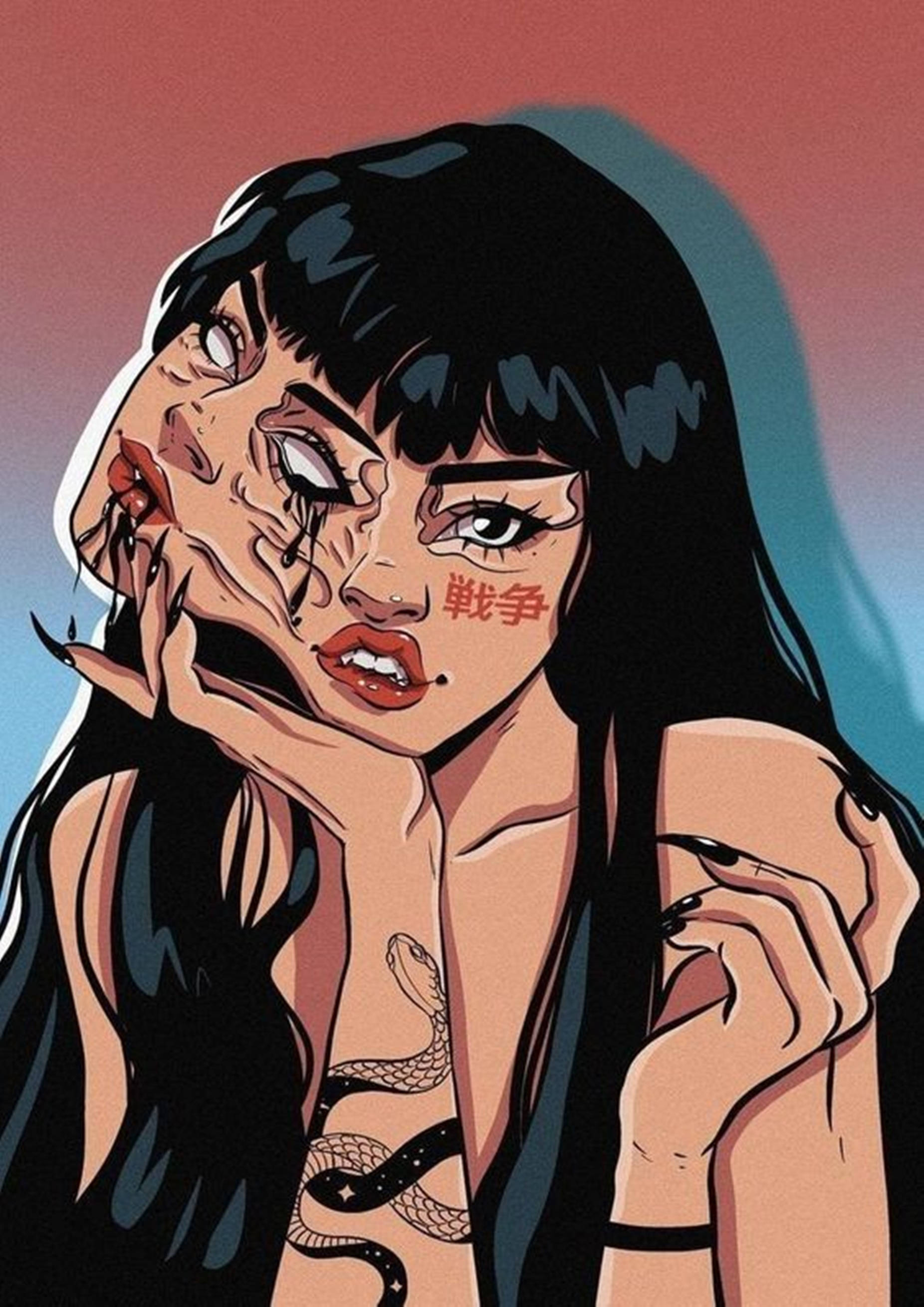 Sanaa ya Kipekee ya PFP ya Grunge Aesthetic Picha ya Ukuta