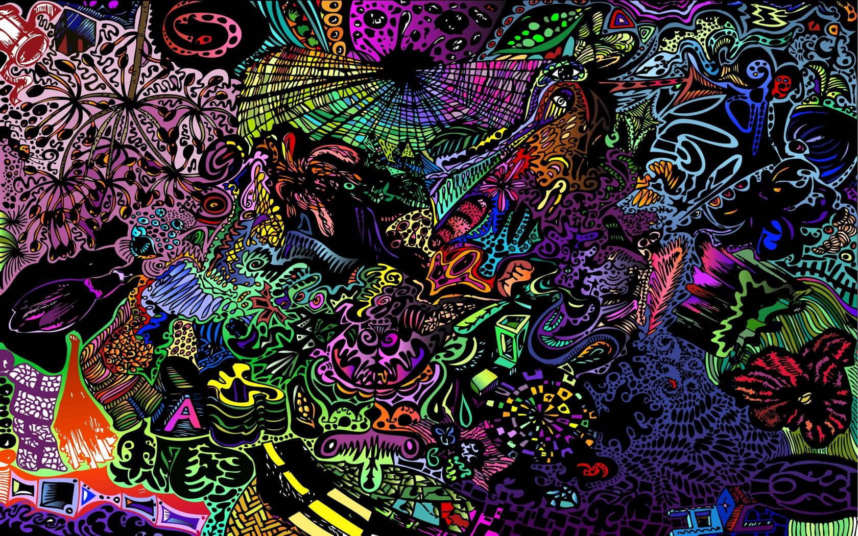 Sanaa ya Kufikirika ya Psychedelic Mandhari ya Ukuta Picha ya Ukuta