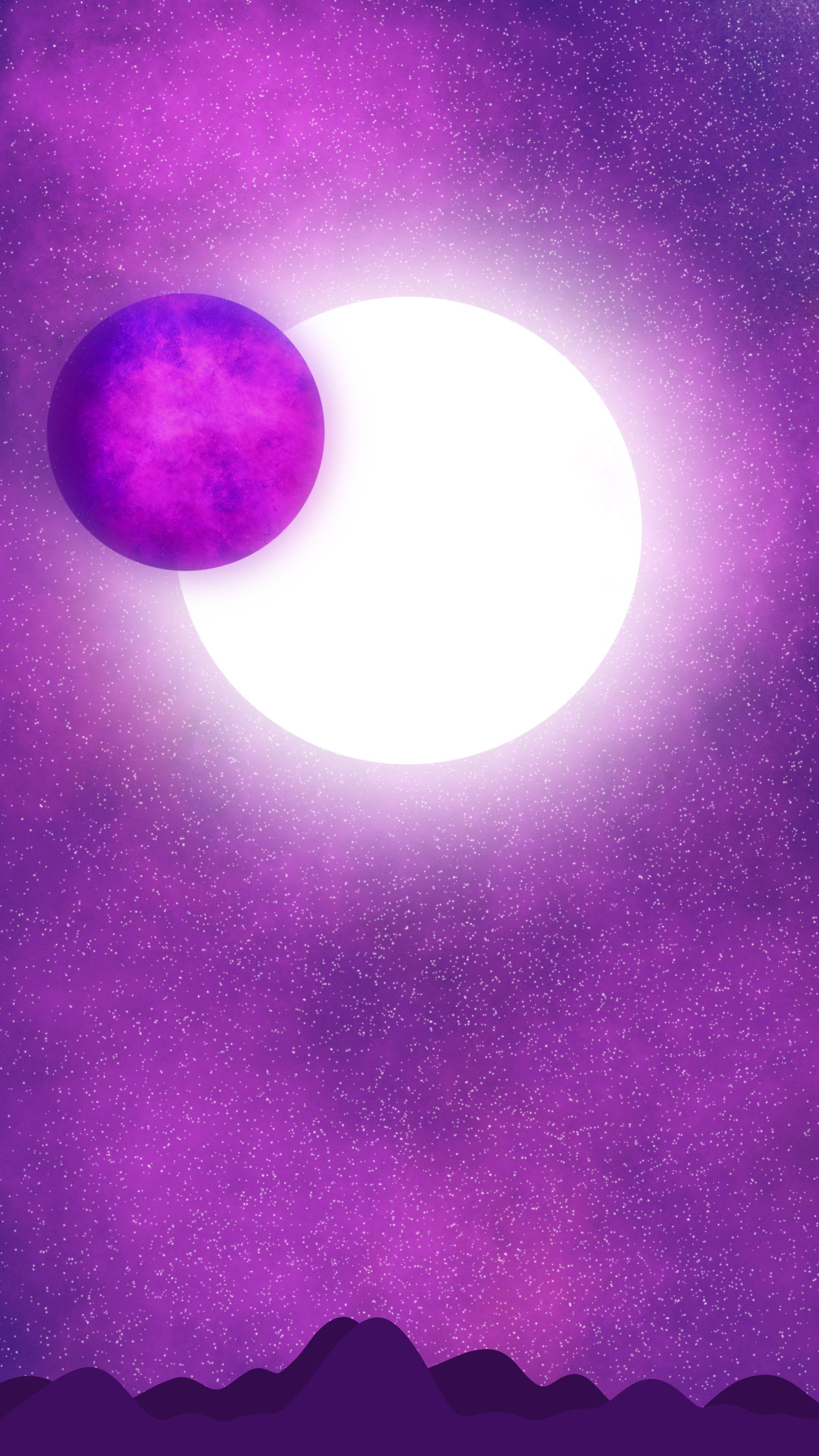 Sanaa ya Kusudi la Eclipse ya Rangi ya Zambarau Mweusi Picha ya Ukuta