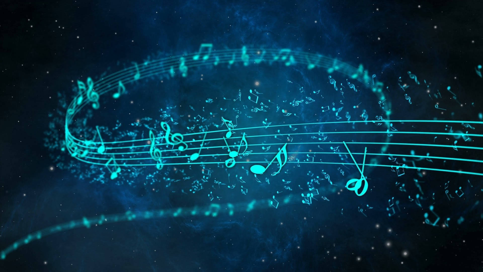Sanaa ya Kuvutia ya Noti za Muziki Picha ya Ukuta