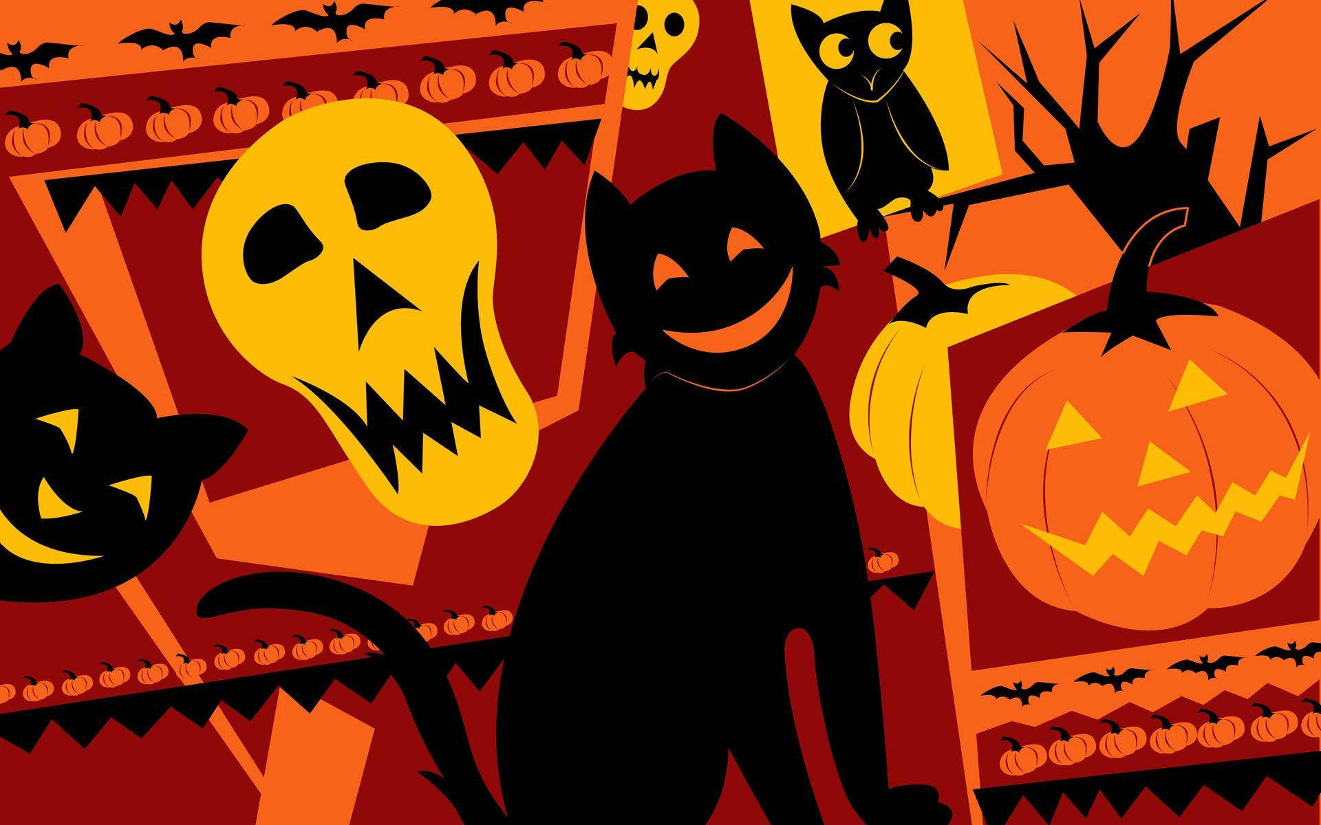 Sanaa ya Laptop ya Halloween Doodle Picha ya Ukuta