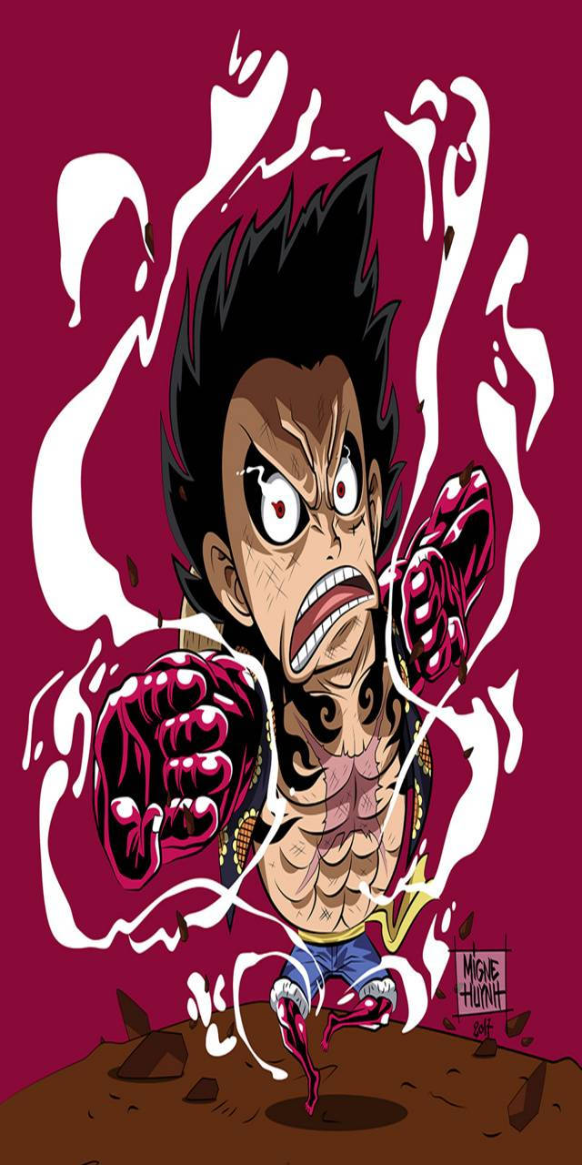 Sanaa ya Luffy Gear 4 Iliyopinduka Picha ya Ukuta