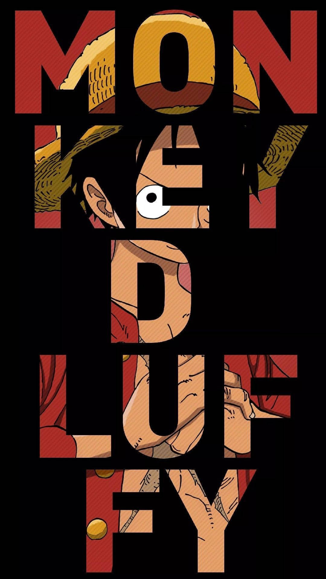 Sanaa ya Maandishi ya Luffy kwa Simu ya One Piece Picha ya Ukuta