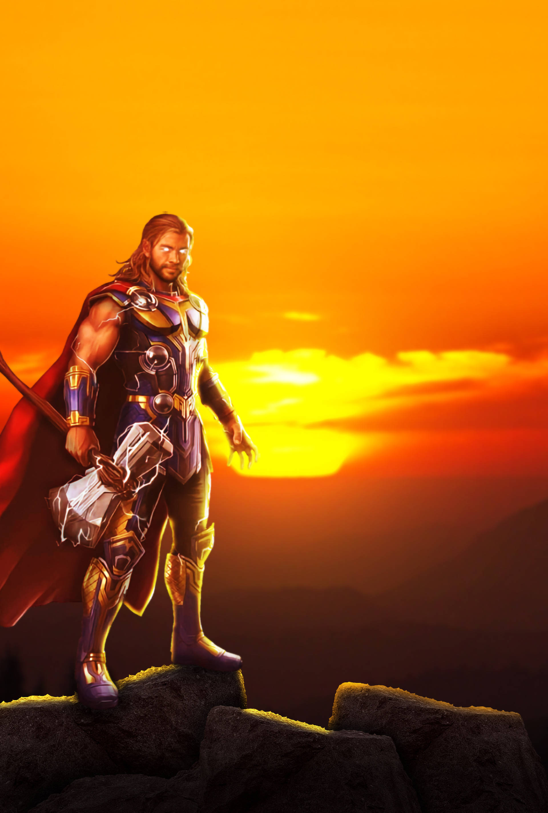 Sanaa ya Machweo ya Thor Love And Thunder Picha ya Ukuta