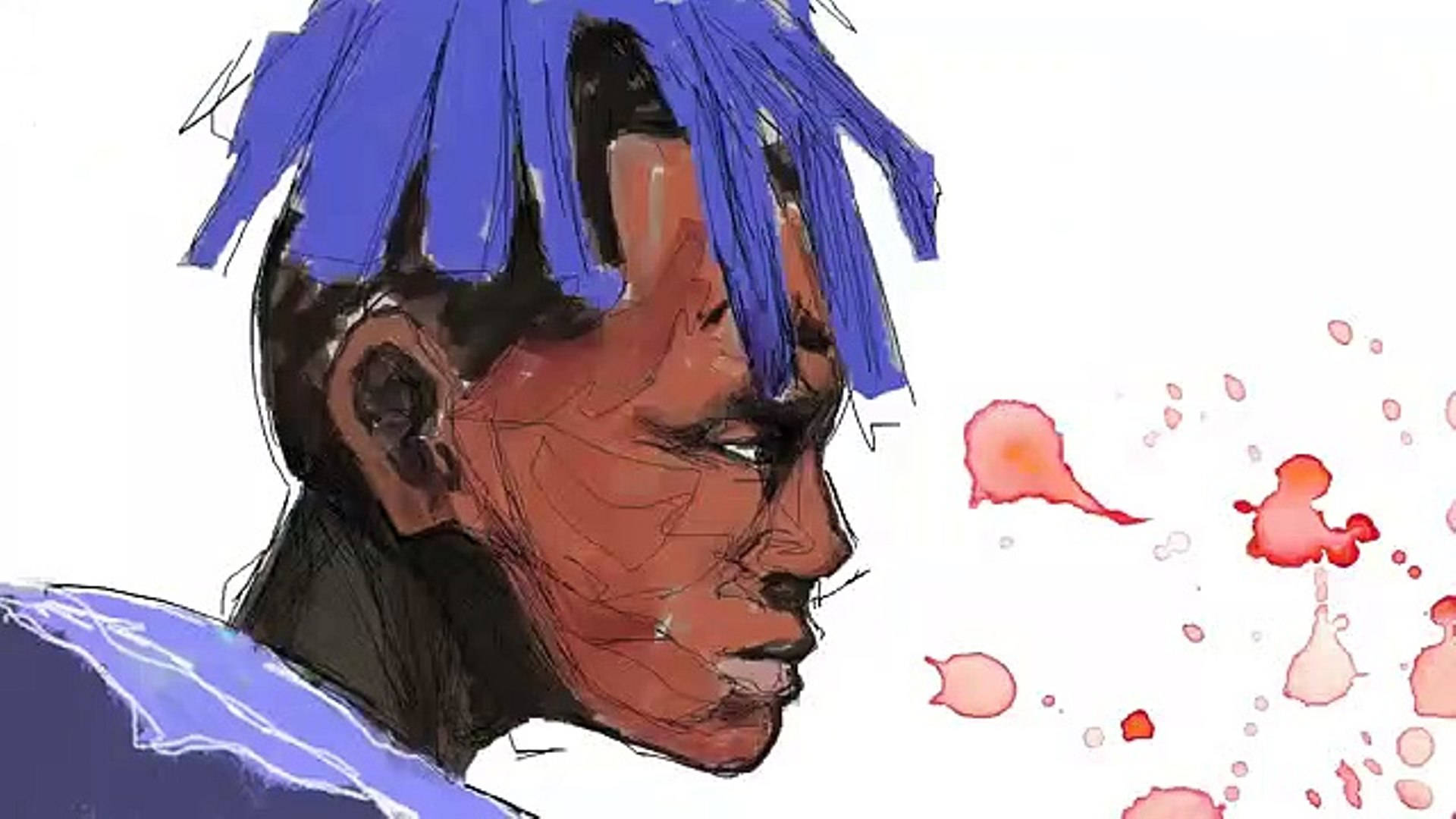 Sanaa ya Maji ya Xxxtentacion katika Mtindo wa Anime Picha ya Ukuta