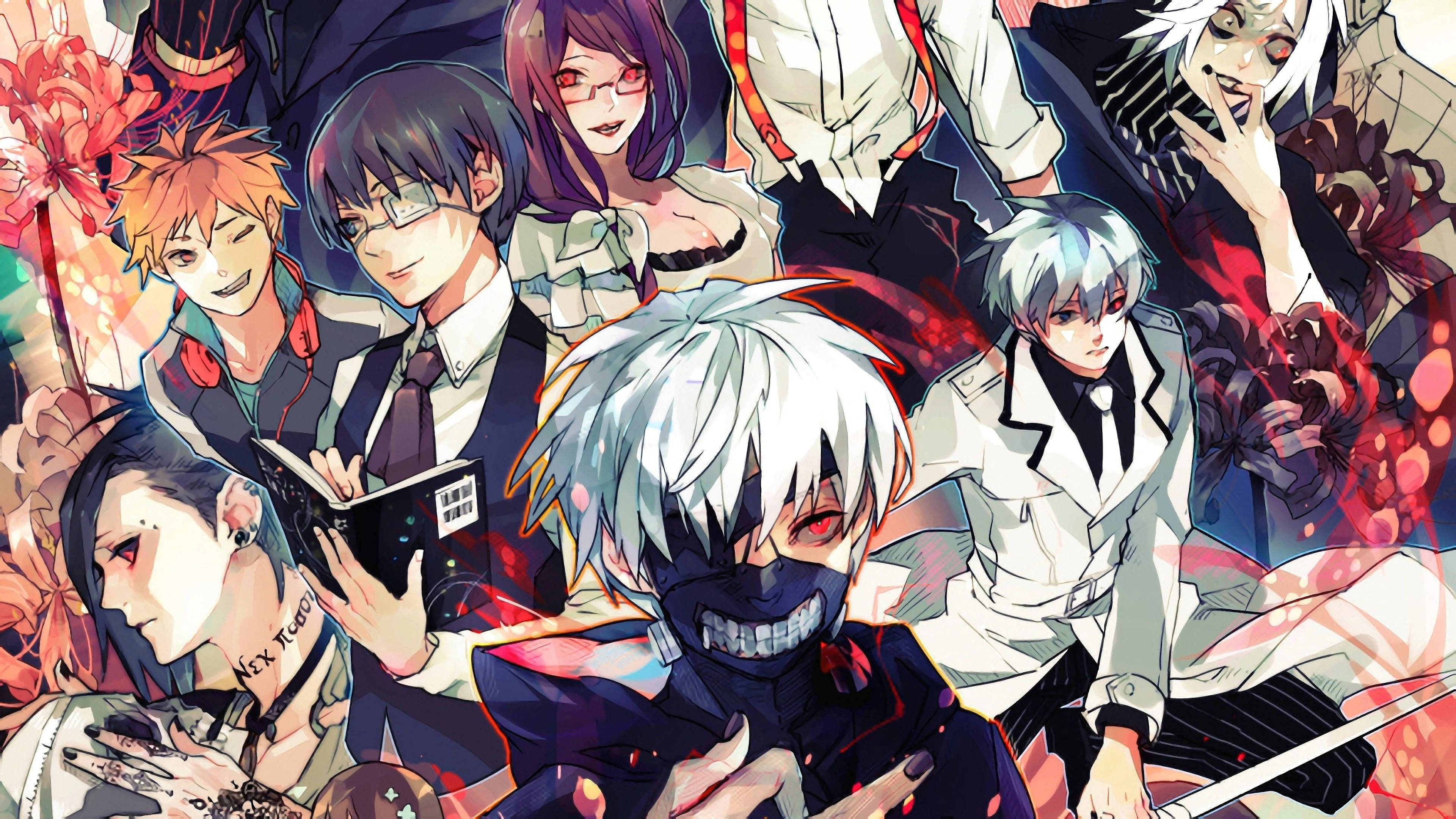 Sanaa ya Mashabiki ya Wahusika wa Tokyo Ghoul Picha ya Ukuta