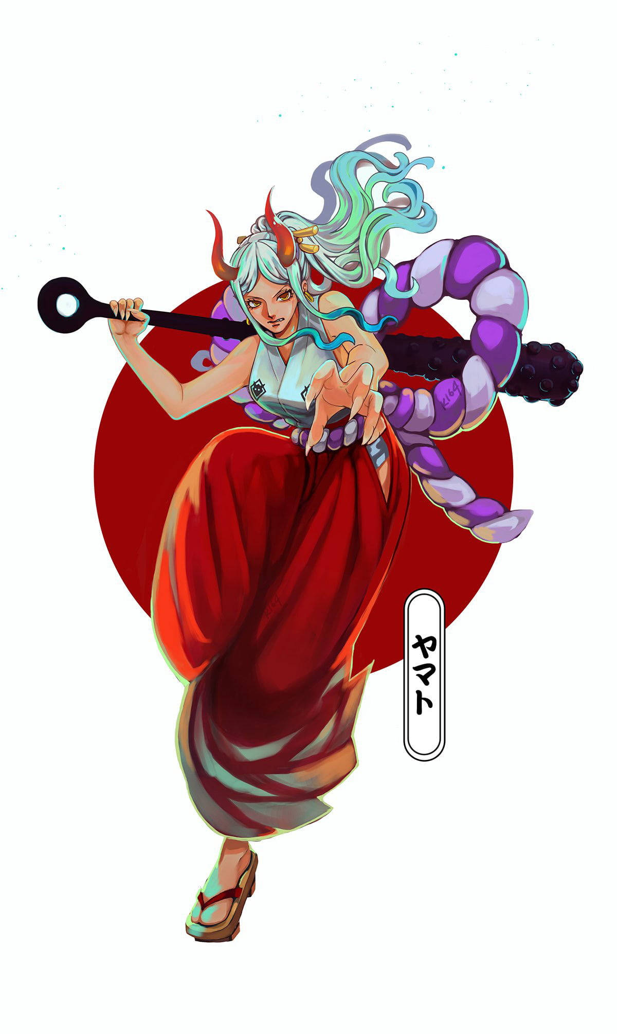 Sanaa ya Mashabiki Yamato One Piece Picha ya Ukuta