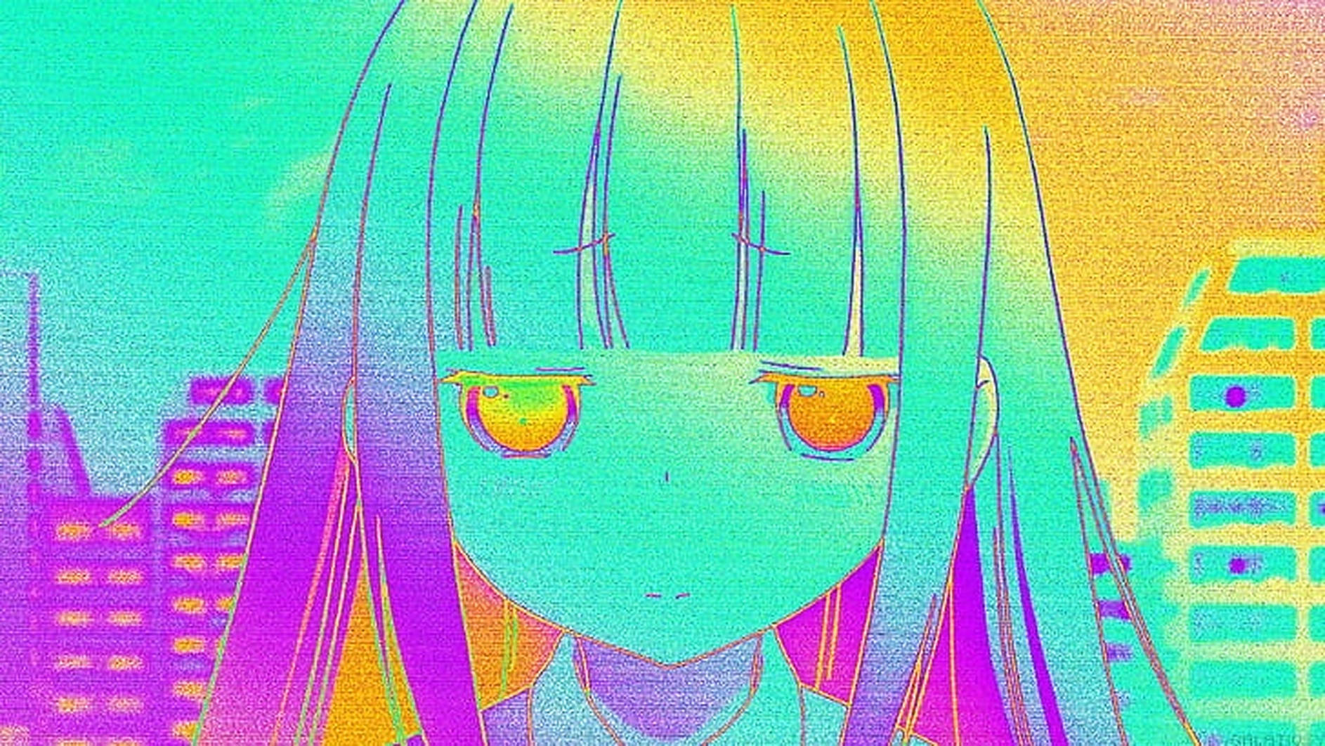 Sanaa ya Msichana wa Anime Yenye Urembo Picha ya Ukuta