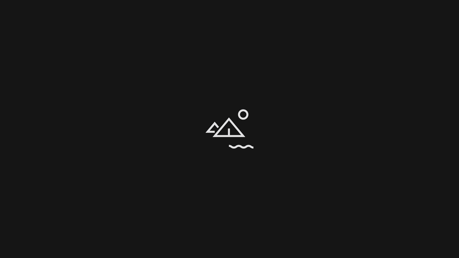Sanaa ya Mstari wa Mlima Minimalist Aesthetic Laptop Picha ya Ukuta