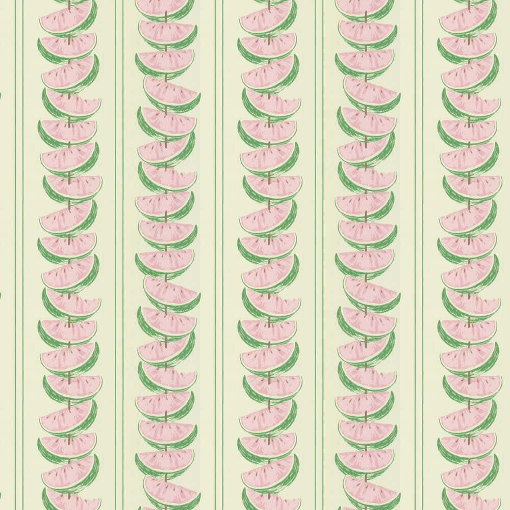 Sanaa ya Muundo wa Tikitimaji ya Pink na Kijani Picha ya Ukuta