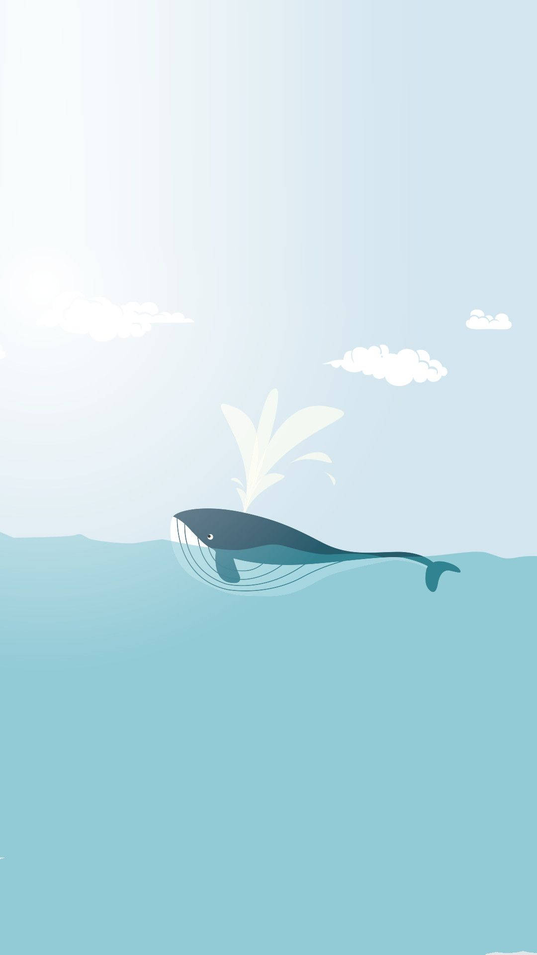 Sanaa ya Pastel ya Nyangumi wa Bluu kwa iPhone Picha ya Ukuta