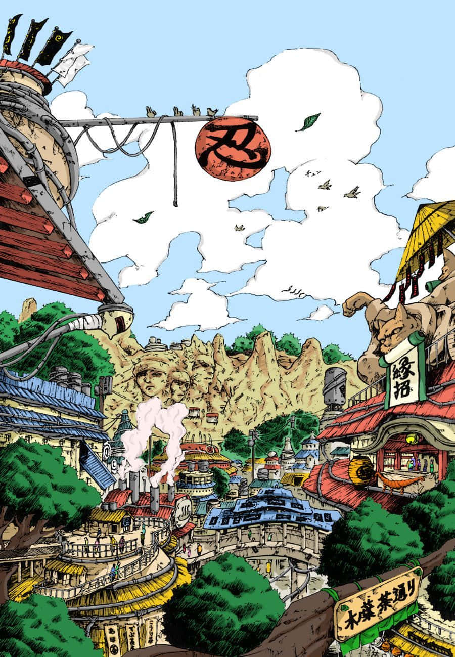 Sanaa ya Picha ya Kijiji cha Konoha Naruto Picha ya Ukuta