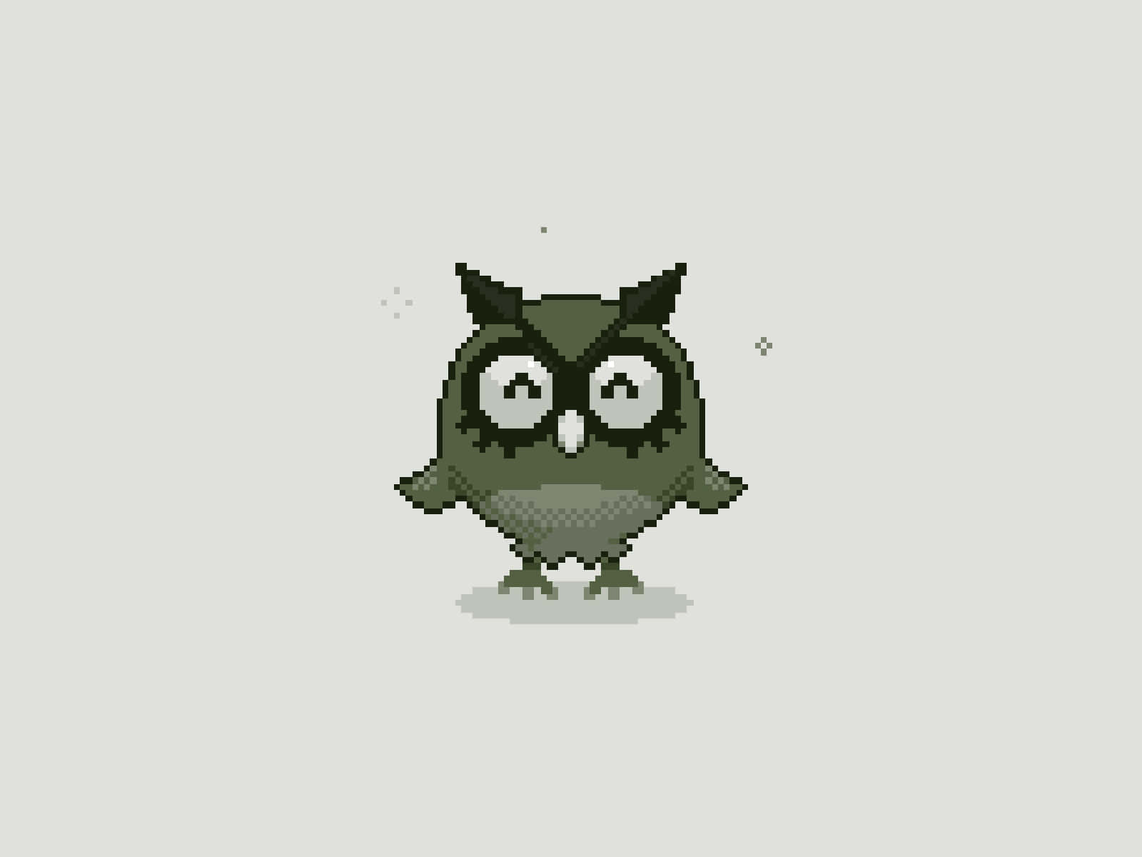 Sanaa ya Pikseli ya Monokromu ya Hoothoot Pokémon Picha ya Ukuta