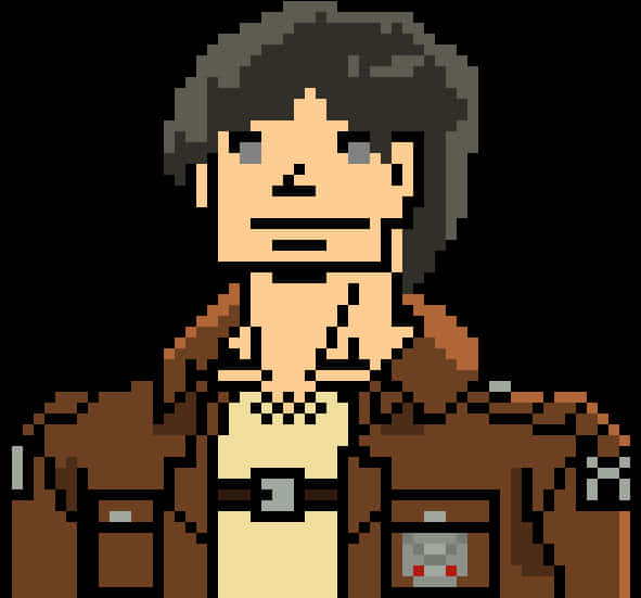 Sanaa ya Pixel Eren Yeager Picha ya Ukuta