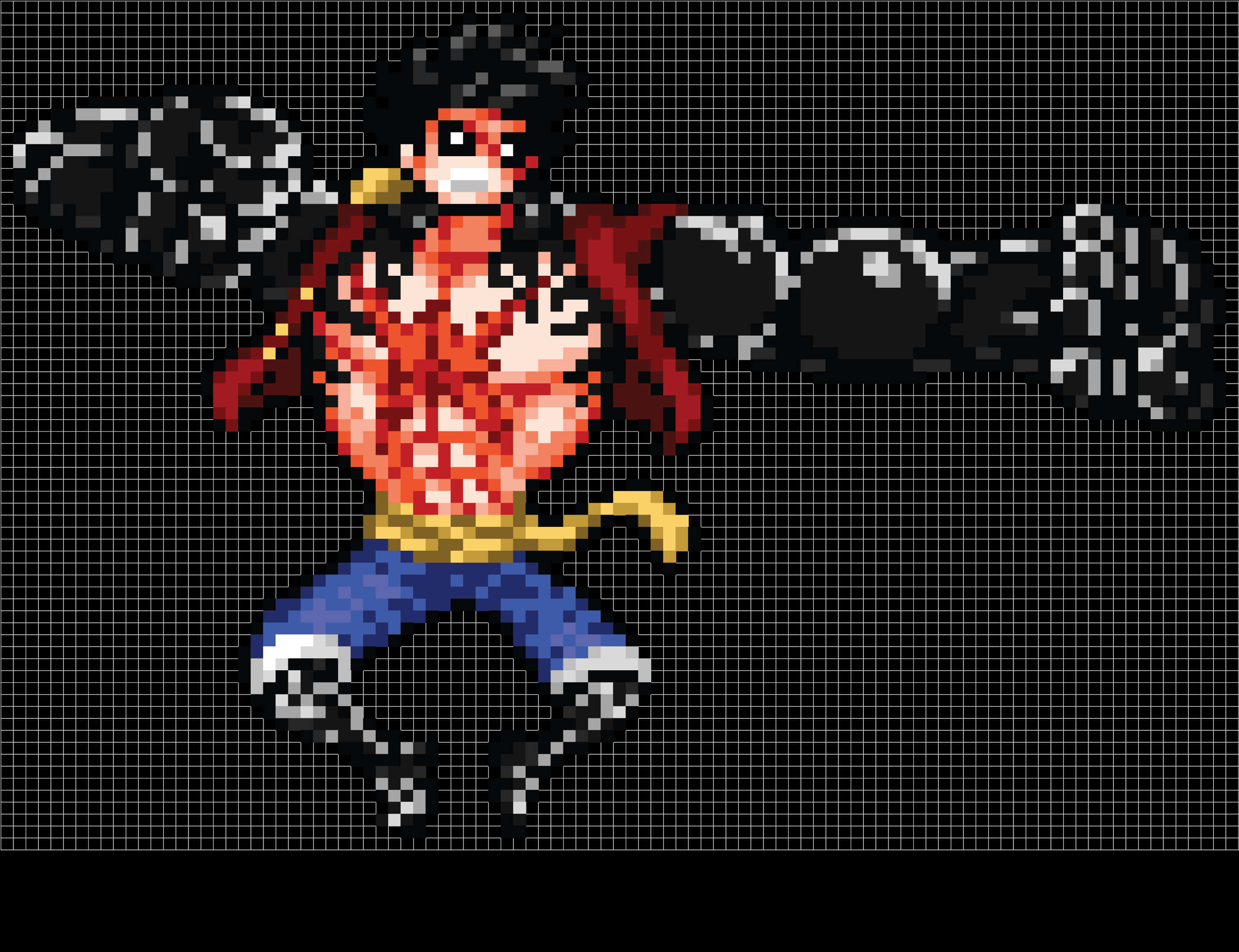 Sanaa ya Pixel Luffy One Piece Picha ya Ukuta