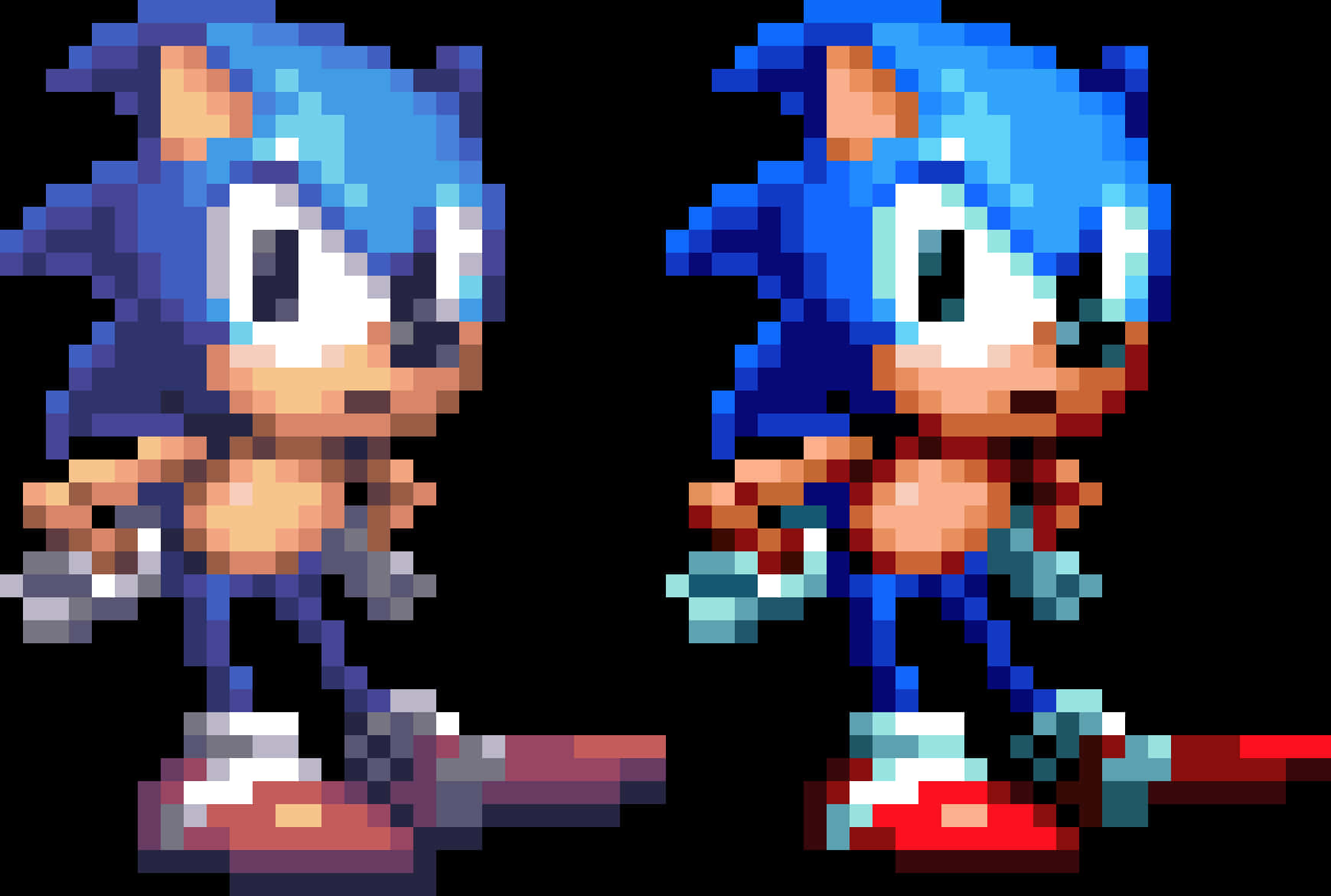 Sanaa ya Pixel ya Sonic ya Kawaida na ya Kisasa Picha ya Ukuta