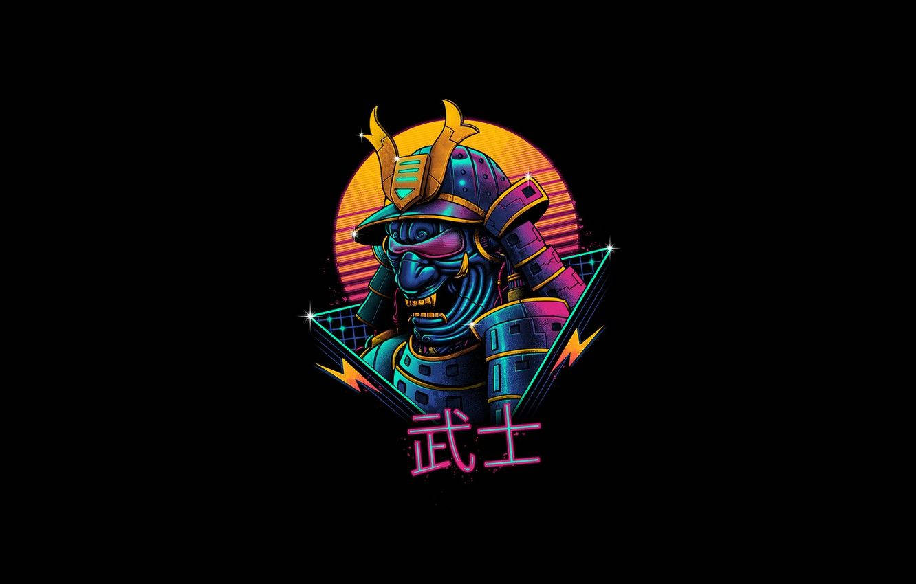 Sanaa ya Pop ya Samurai wa Kijapani Picha ya Ukuta