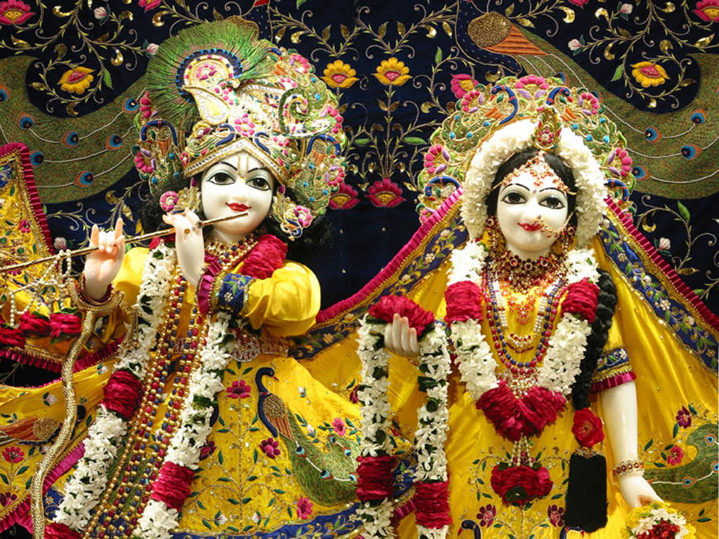 Sanamu Nzuri za Krishna na Radha Mungu Picha ya Ukuta