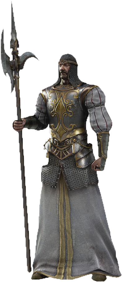 Sanamu ya Knight wa Zama za Kati Akiwa na Halberd Picha ya Ukuta