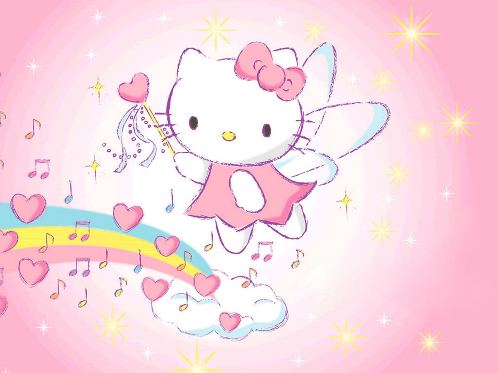 Sanrio Dawati Hello Kitty Fairy wa Muziki Picha ya Ukuta