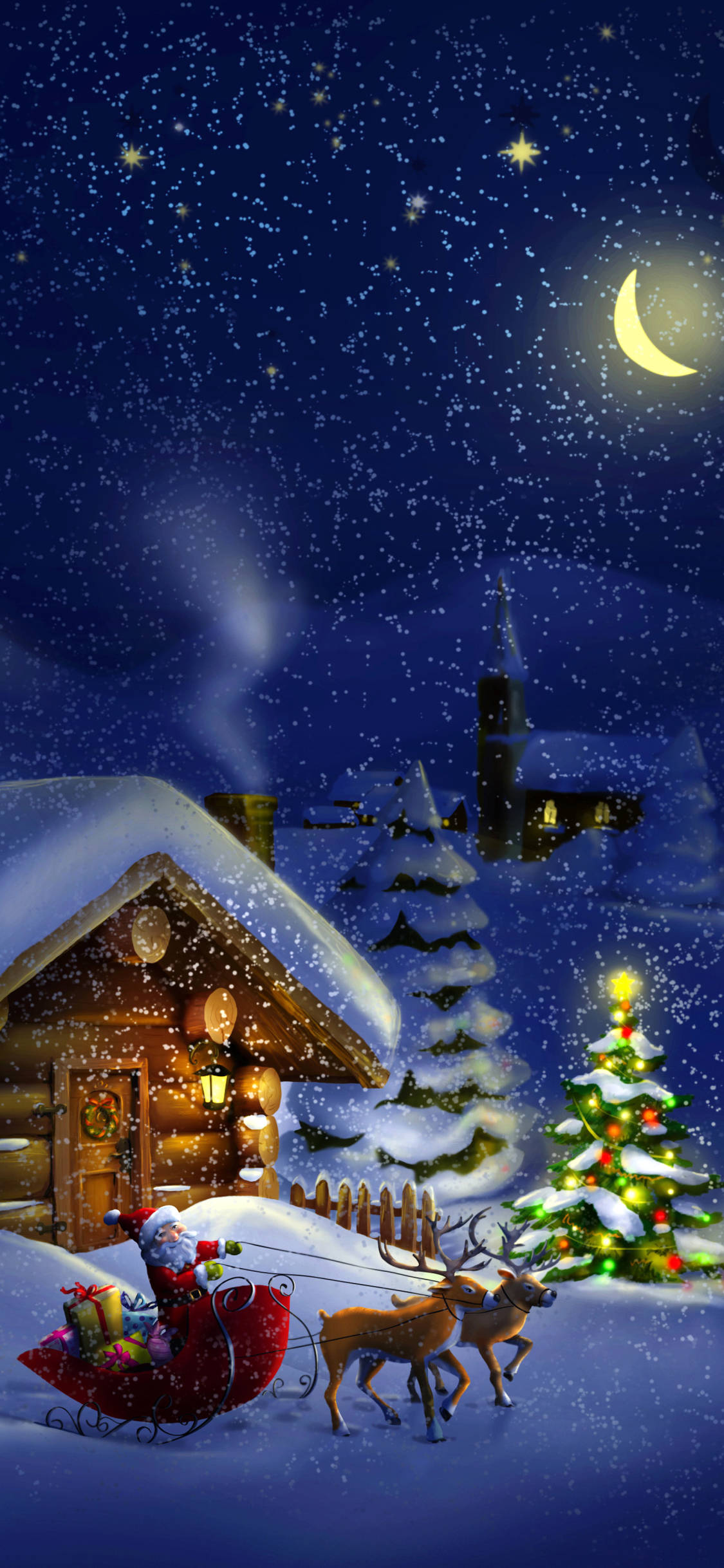 Santa Claus Christmas Phone Picha ya Ukuta