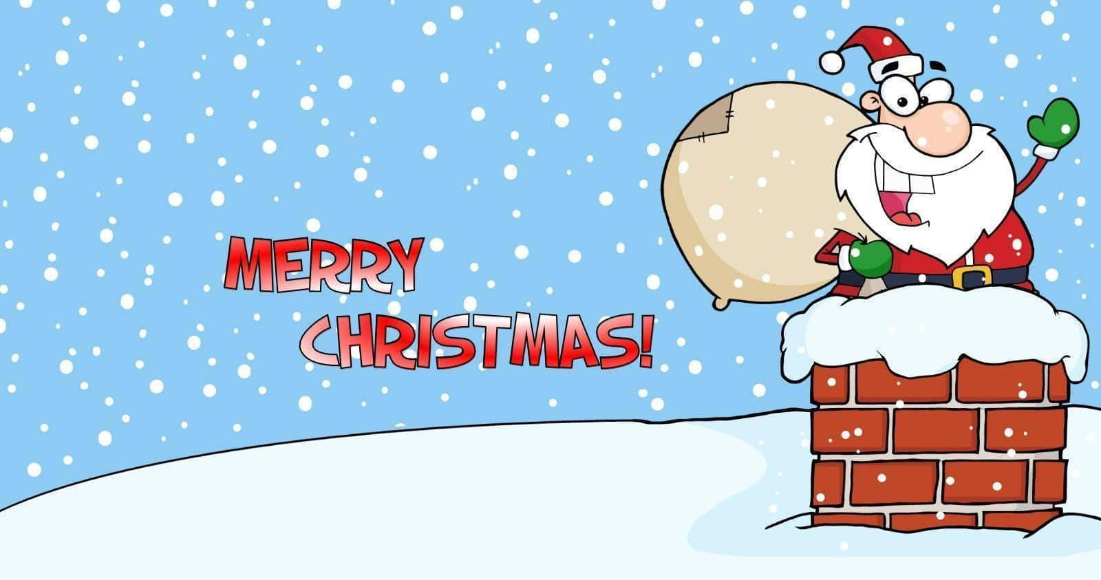 Santa Claus Mcheshi Akipumzika Juani Pwani Picha ya Ukuta