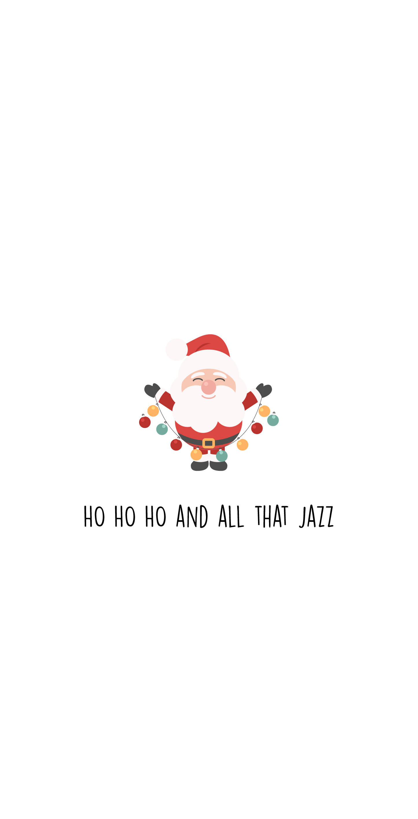 Santa Claus Mzuri Mwenye Krismasi Rahisi Picha ya Ukuta