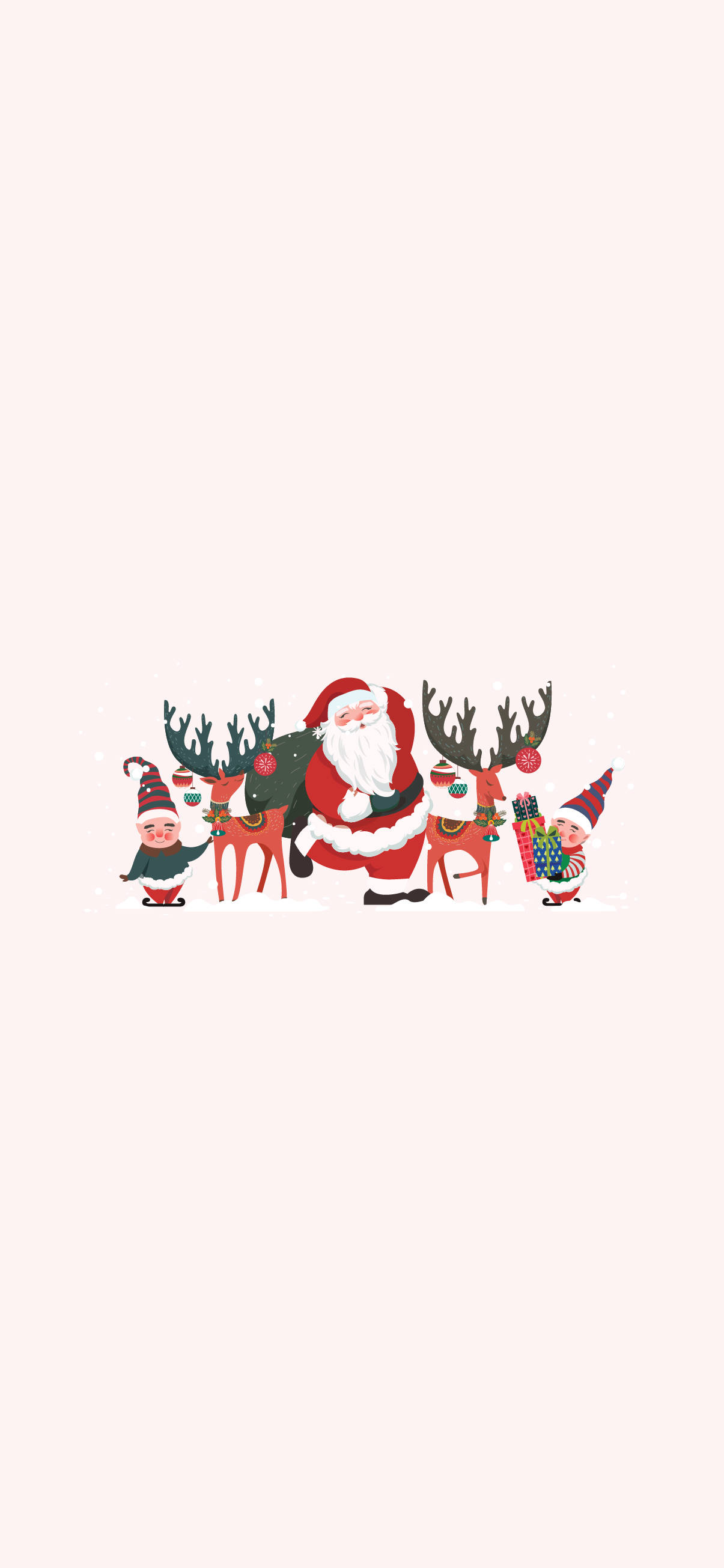 Santa Claus na Elfu Rahisi Krismasi Picha ya Ukuta