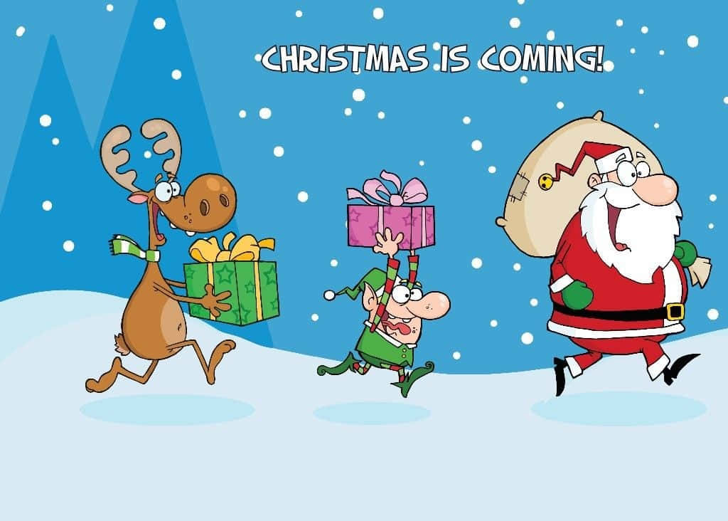 Santa Claus wa Ajabu Juu ya Swing ya Kioo cha Krismasi Picha ya Ukuta